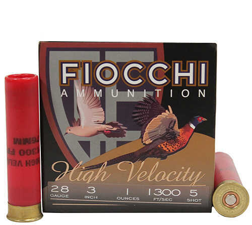 Fiocchi 28 Gauge 25 Rounds 3In 1Oz Lead Shot Size Five