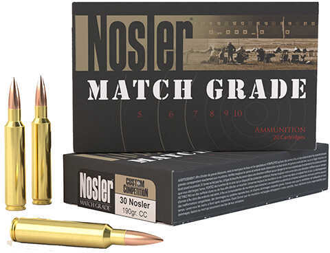 30 Nosler 190 Grain Hollow Point Match Grade Ammo 20 Rounds