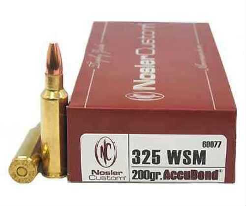 Nosler .325 WSM 200 Grain AccuBond Ammunition, 20 Rounds