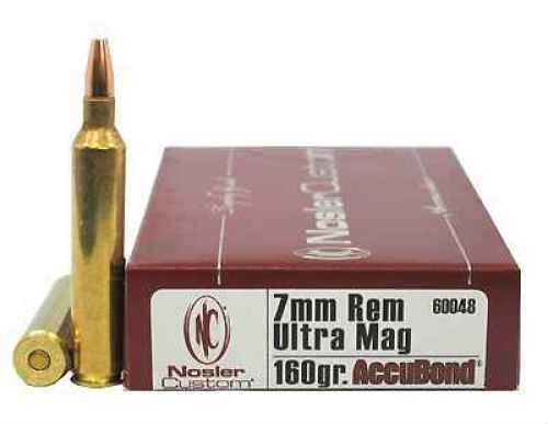 Nosler 7mm Rem Ultra Mag 160Gr AccuBond Ammo 20 Rounds