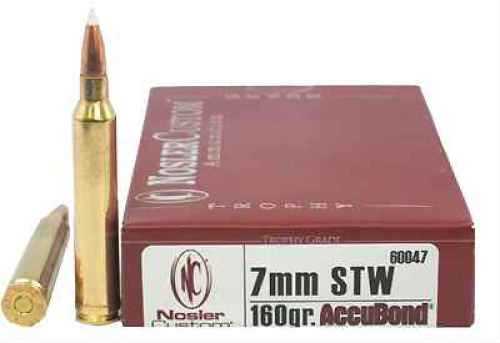 Nosler 7mm Shooting Times Westerner 160 Grain AccuBond Ammo, 20 Rounds