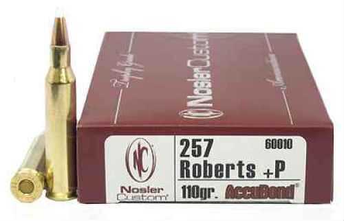 Nosler 257 Roberts 110 Grain AccuBond Ammo 20 Pack