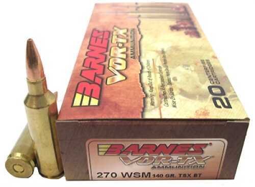 Barnes VOR-TX 270 WSM 140gr TSX-BT Ammunition, 20 Rounds