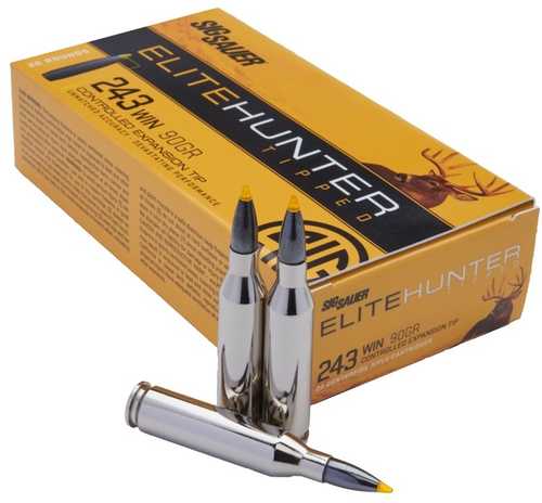 Sig Sauer .243 Winchester 90 Grain Tipped Hunting Ammo, 20 Rounds