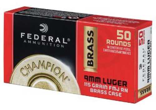 Federal Champion 9mm Luger 50 Rounds Ammunition – Accurate Target-Grade Performance