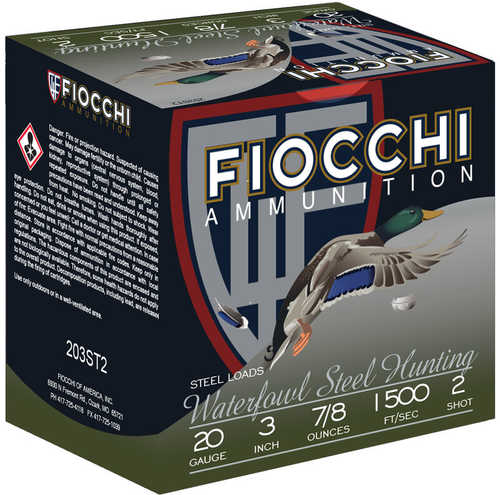Fiocchi 20 Gauge Waterfowl Steel 25 Rounds Ammo 3 Inch