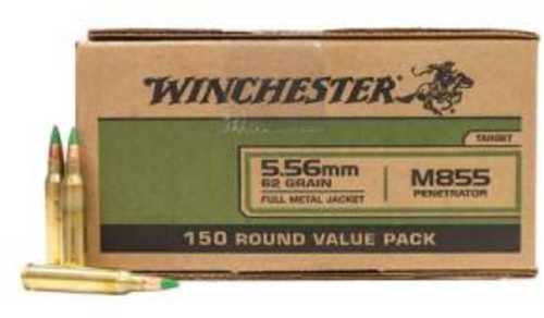 Winchester 5.56 NATO 62 Grain FMJ M855 Penetrator 150 Rounds