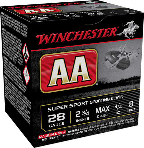 Winchester AA 28 Gauge 25 Rounds ThreeQuarters Ounce Shot