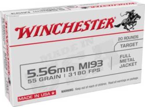 Winchester 5.56 NATO 55 Grain FMJ Ammunition 30 Rounds