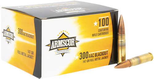 Armscor Precision 300 Blackout 147Gr FMJ Ammo 100 Rounds