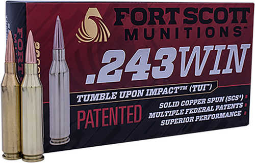 Fort Scott Munitions 243 Winchester 80Gr Solid Copper Ammo - 20 Rounds