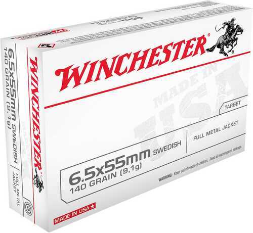 Winchester 6.5x55mm Swedish Rifle Ammo 140Gr FMJ 20 Rounds
