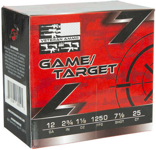 Veteran Ammo Target Load 12ga 2.75 In 1.125 Oz 7.5 Shot 25rd