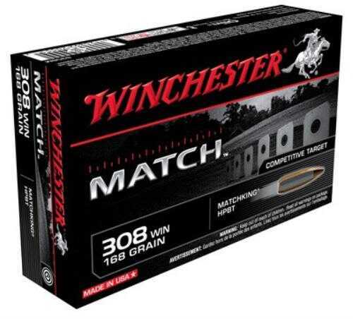 Winchester 308 168 Grain HPBT Ammunition 20 Rounds
