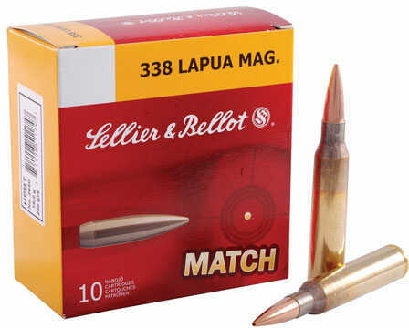 Sellier and Bellot 338 Lapua 250 Grain HP Ammo, 10 Rounds