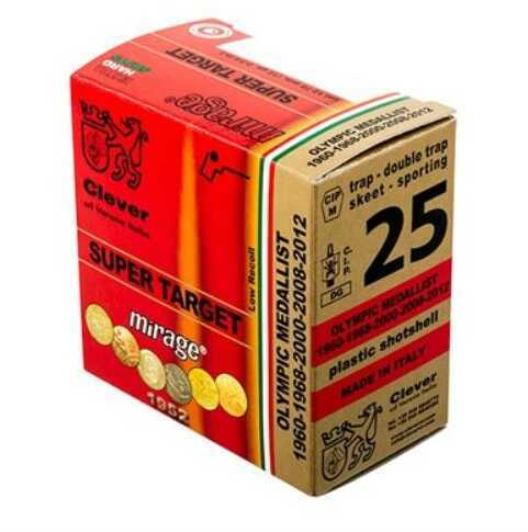 A red and beige box of Clever 20 Gauge ammunition, 250 rounds of 3/4 oz lead #8 shot, featuring bold product details and text noting use by Olympic medalists in sporting disciplines.