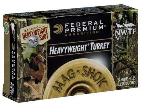 A box of Federal 410 Gauge 5 Rounds Ammunition, 3 shells with 13/16 oz. lead #9 shot, designed for turkey hunting. Brand: Federal.