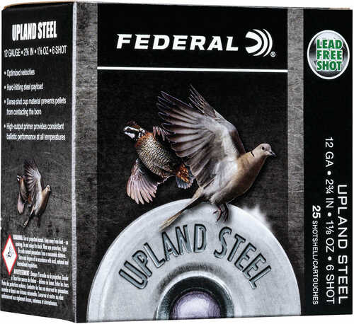 Federal 12 Gauge 25 Rounds Shot Size Six One Eighth Oz