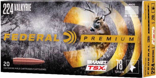 Federal 224 Valkyrie 78 Grain TSX Ammunition 20 Rounds