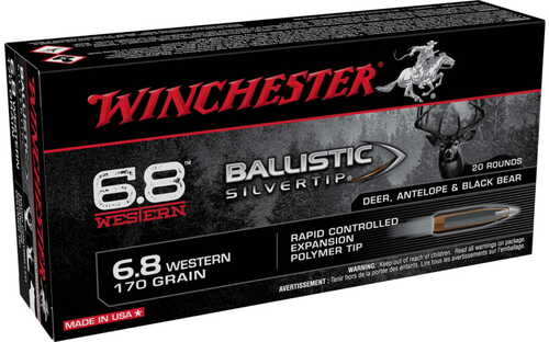 Winchester 6.8mm Western 170gr Ballistic Silvertip 20/Box