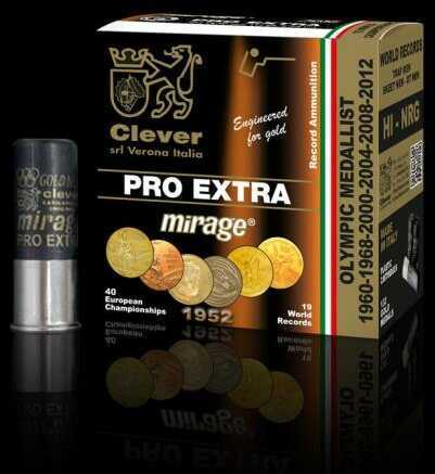 A black and gold box of Clever 12 Gauge 250 Rounds Ammunition, 2 3/4 7/8 oz Lead #8, is shown with championship and world record medals on the packaging and a single shotgun shell beside it.