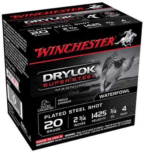 Winchester 20 Gauge 25 Rounds Steel Shot Three Quarter Oz