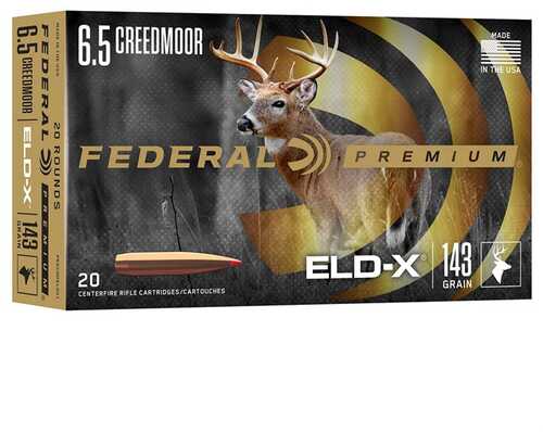 Federal 6.5 Creedmoor 143 Grain ELD-X Ammo 20 Rounds