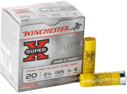 Winchester Xpert Steel 20 Gauge 0.75oz Size Six 25 Rounds