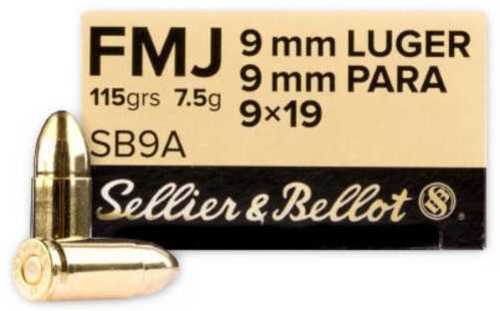S&B 9MM 115 Gr FMJ Ammo – Reliable Performance for Target Shooting