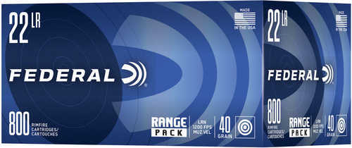 Federal 22 Long Rifle 800 Rounds Ammunition - Reliable 40 Grain Lead Round Nose for Accuracy