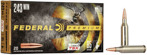Federal 243 Winchester 85 Grain Hollow Point Ammunition, 20 Rounds