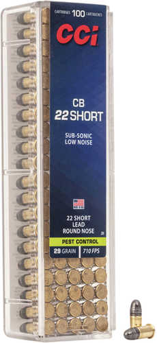 CCI 22 CB Short Ammunition - 29 Grain Soft Point for Quiet Pest Control