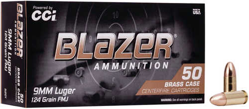 CC Blazer Brass 9MM 124 Grain Full Metal Jacket – Reliable Target Shooting Performance