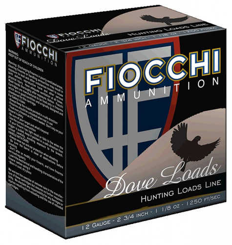 Fiocchi Dove Loads 12 Gauge 25 Rounds Lead Shot No 8