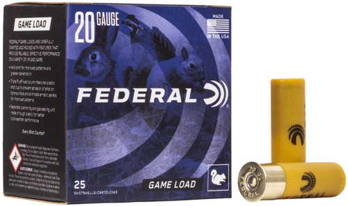 Federal 20 Gauge 25 Rounds Game Load 2 3 Quarters Lead