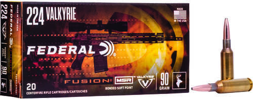 Federal 224 Valkyrie Fusion 90gr Soft Point Ammo 20Rd Box