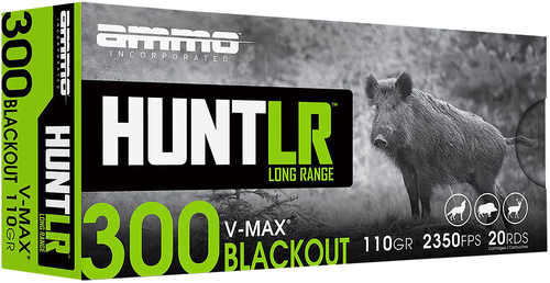 Ammo Inc Signature Series 300 Blackout 110 Gr V-Max Ammo, 20 Rounds