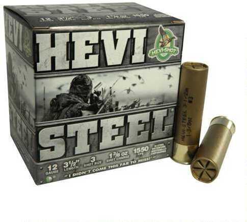 12 Gauge HEVI Steel 3.5in 1.38oz Shot Size 3 25 Rounds