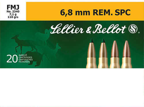 Sellier And Bellot 6.8mm SPC 110 Grain FMJ Ammo 20 Rounds