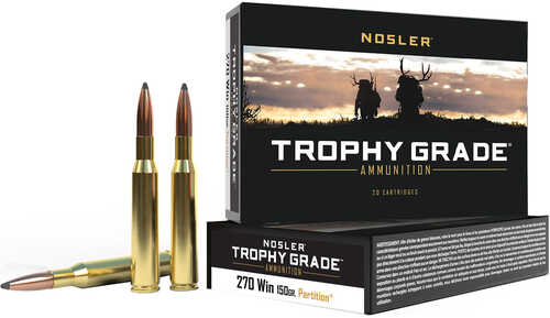 Nosler Trophy Grade 270 Win Ammunition 150 Grains 20 Rounds
