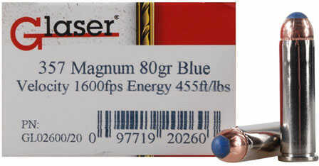 Glaser 357 Magnum 80 Grain Hollow Point – Maximum Stopping Power