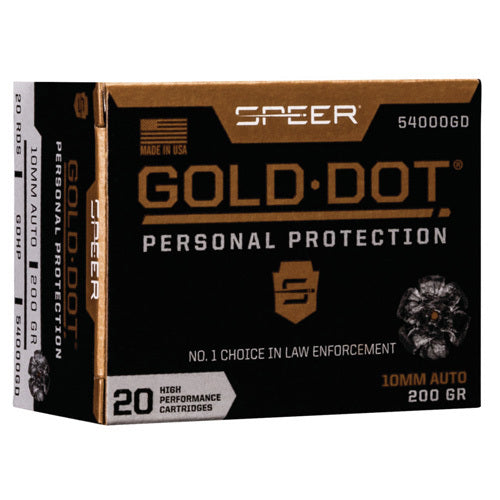 Speer Gold Dot 10mm Ammunition – High Performance 200 Grain Hollow Point