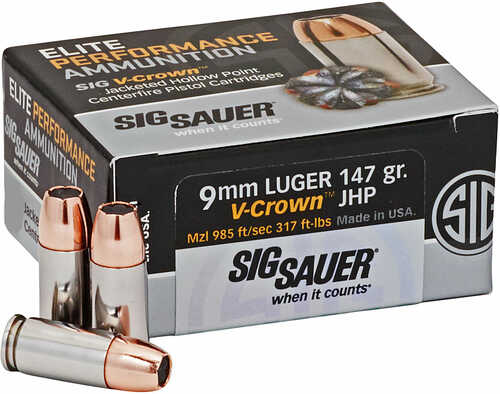 Sig Sauer Match Elite 9mm Luger 50 Rounds – Low-Recoil Jacketed Hollow Point