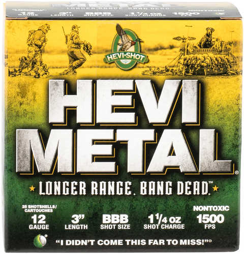 Hevi Metal Range 12 Gauge 3 Inch BBB Lead Free 25 Rounds