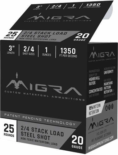 Migra 20 Gauge 3in Steel Shot Shell Two Four 1oz 1350fps