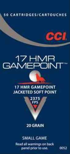 CCI 17 HMR 50 Rounds Ammunition - Clean Burning Propellants for Consistent Velocity