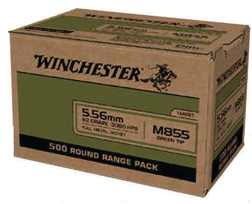 Winchester 5.56mm NATO Green Tip 62 Grain FMJ, 500 Rounds