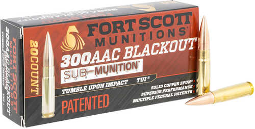 Fort Scott Munitions 300 Blackout 190Gr Solid Copper Ammo 20 Rounds