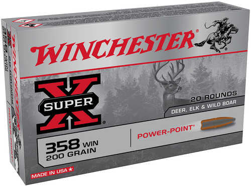 Winchester 358 Win 200 Gr Power-Point Ammo 20 Rounds