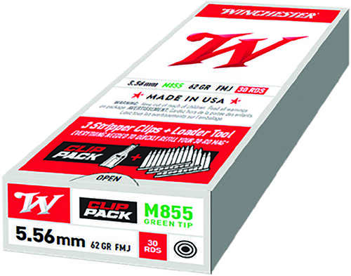 Winchester 5.56 NATO 62 Grain FMJ Ammo, 30 Round Box